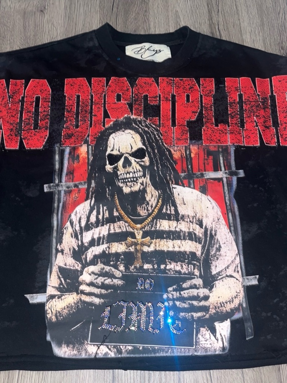 BKE Black Kids' 'No Discipline' Graphic Hoodie with Red Print
